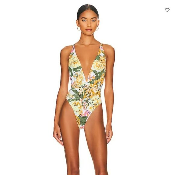 Revolve Maaji Safari Reversible Floral Green Pink One‎ Piece in Vintage Age - S - Picture 1 of 13